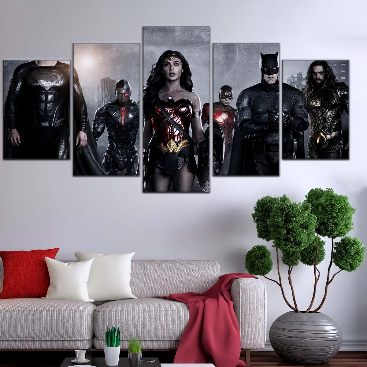 DC Wall Art - DCEU5002 - Superman - Batman - Wonder Woman - Aquaman - Flash - Zack Snyder's Justice League - DC Extended Universe Poster - DC Extended Universe Canvas