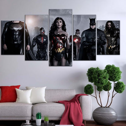 DC Wall Art - DCEU5002 - Superman - Batman - Wonder Woman - Aquaman - Flash - Zack Snyder's Justice League - DC Extended Universe Poster - DC Extended Universe Canvas