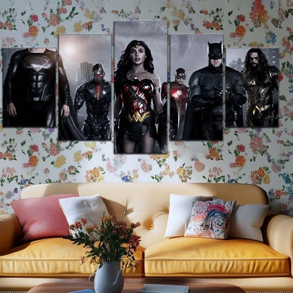 DC Wall Art - DCEU5002 - Superman - Batman - Wonder Woman - Aquaman - Flash - Zack Snyder's Justice League - DC Extended Universe Poster - DC Extended Universe Canvas
