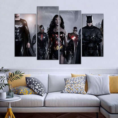 DC Wall Art - DCEU5002 - Superman - Batman - Wonder Woman - Aquaman - Flash - Zack Snyder's Justice League - DC Extended Universe Poster - DC Extended Universe Canvas
