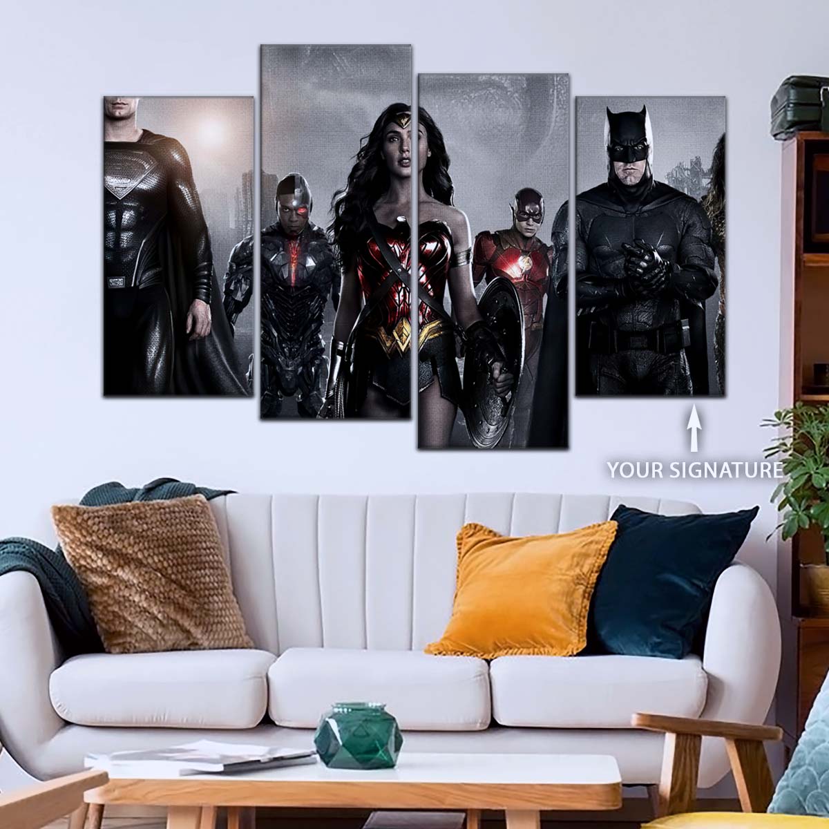 DC Wall Art - DCEU5002 - Superman - Batman - Wonder Woman - Aquaman - Flash - Zack Snyder's Justice League - DC Extended Universe Poster - DC Extended Universe Canvas