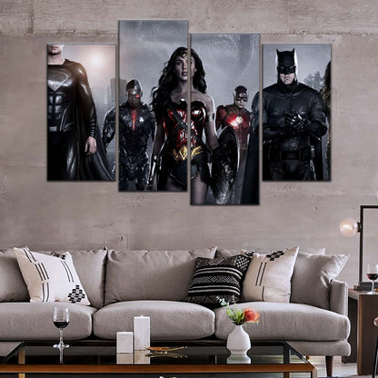 DC Wall Art - DCEU5002 - Superman - Batman - Wonder Woman - Aquaman - Flash - Zack Snyder's Justice League - DC Extended Universe Poster - DC Extended Universe Canvas