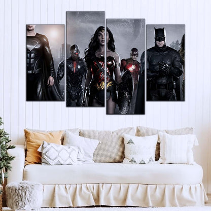 DC Wall Art - DCEU5002 - Superman - Batman - Wonder Woman - Aquaman - Flash - Zack Snyder's Justice League - DC Extended Universe Poster - DC Extended Universe Canvas
