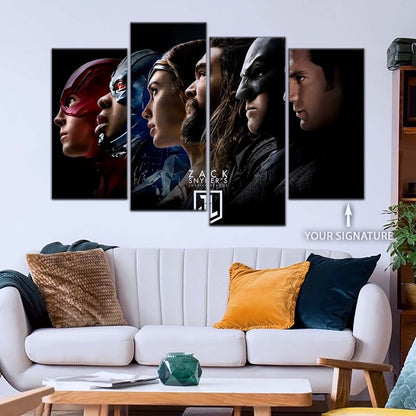 DC Wall Art - DCEU5003 - Superman - Batman - Wonder Woman - Aquaman - Flash - Zack Snyder's Justice League - DC Extended Universe Poster - DC Extended Universe Canvas