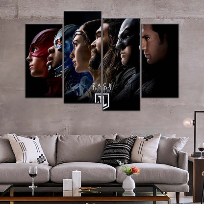DC Wall Art - DCEU5003 - Superman - Batman - Wonder Woman - Aquaman - Flash - Zack Snyder's Justice League - DC Extended Universe Poster - DC Extended Universe Canvas