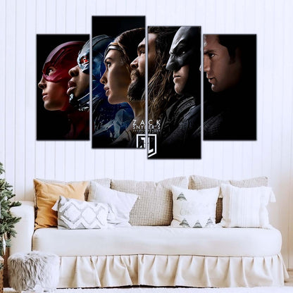 DC Wall Art - DCEU5003 - Superman - Batman - Wonder Woman - Aquaman - Flash - Zack Snyder's Justice League - DC Extended Universe Poster - DC Extended Universe Canvas