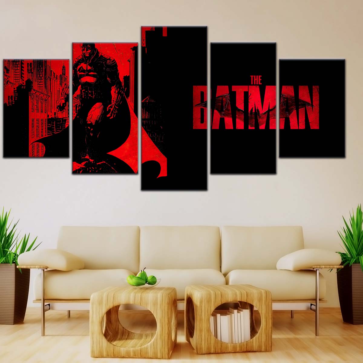 DC Wall Art - DCEU5017 - The Batman - Dark Knight in Red Shadows - DC Extended Universe Poster - DC Extended Universe Canvas