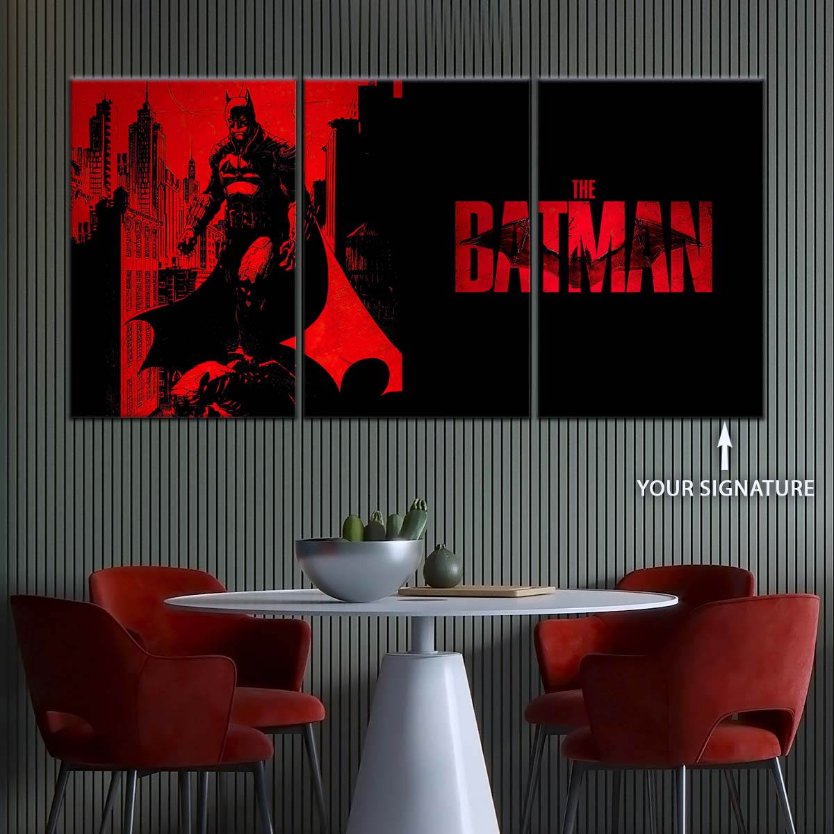 DC Wall Art - DCEU5017 - The Batman - Dark Knight in Red Shadows - DC Extended Universe Poster - DC Extended Universe Canvas