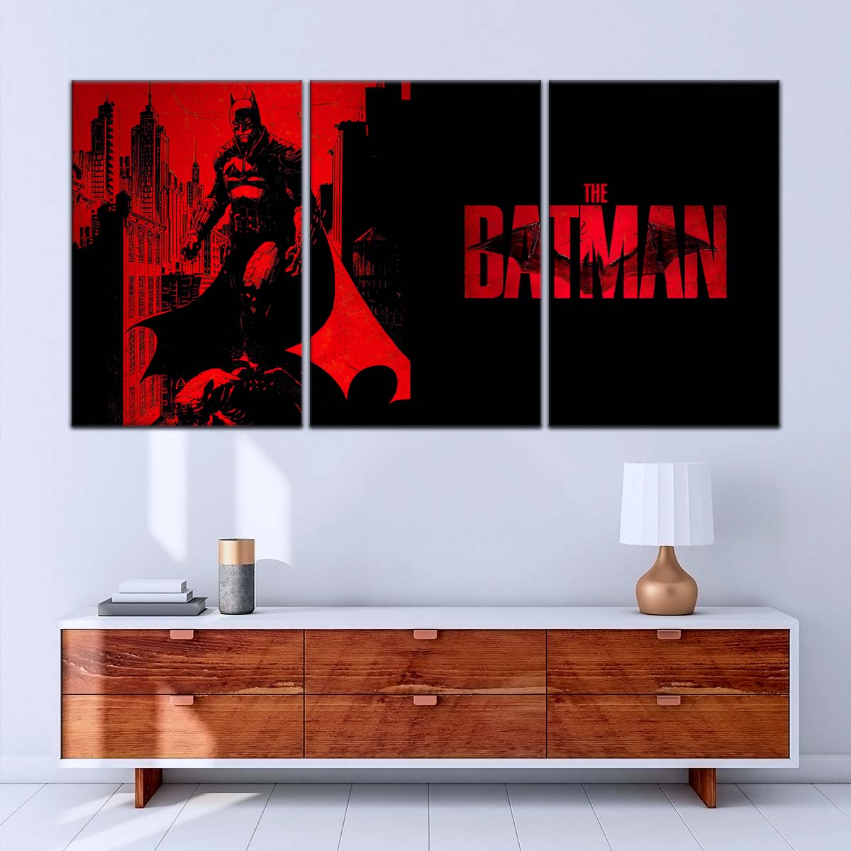 DC Wall Art - DCEU5017 - The Batman - Dark Knight in Red Shadows - DC Extended Universe Poster - DC Extended Universe Canvas