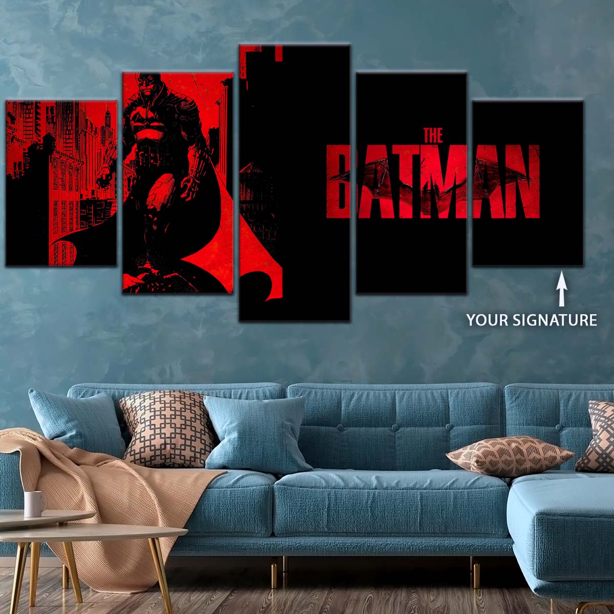 DC Wall Art - DCEU5017 - The Batman - Dark Knight in Red Shadows - DC Extended Universe Poster - DC Extended Universe Canvas