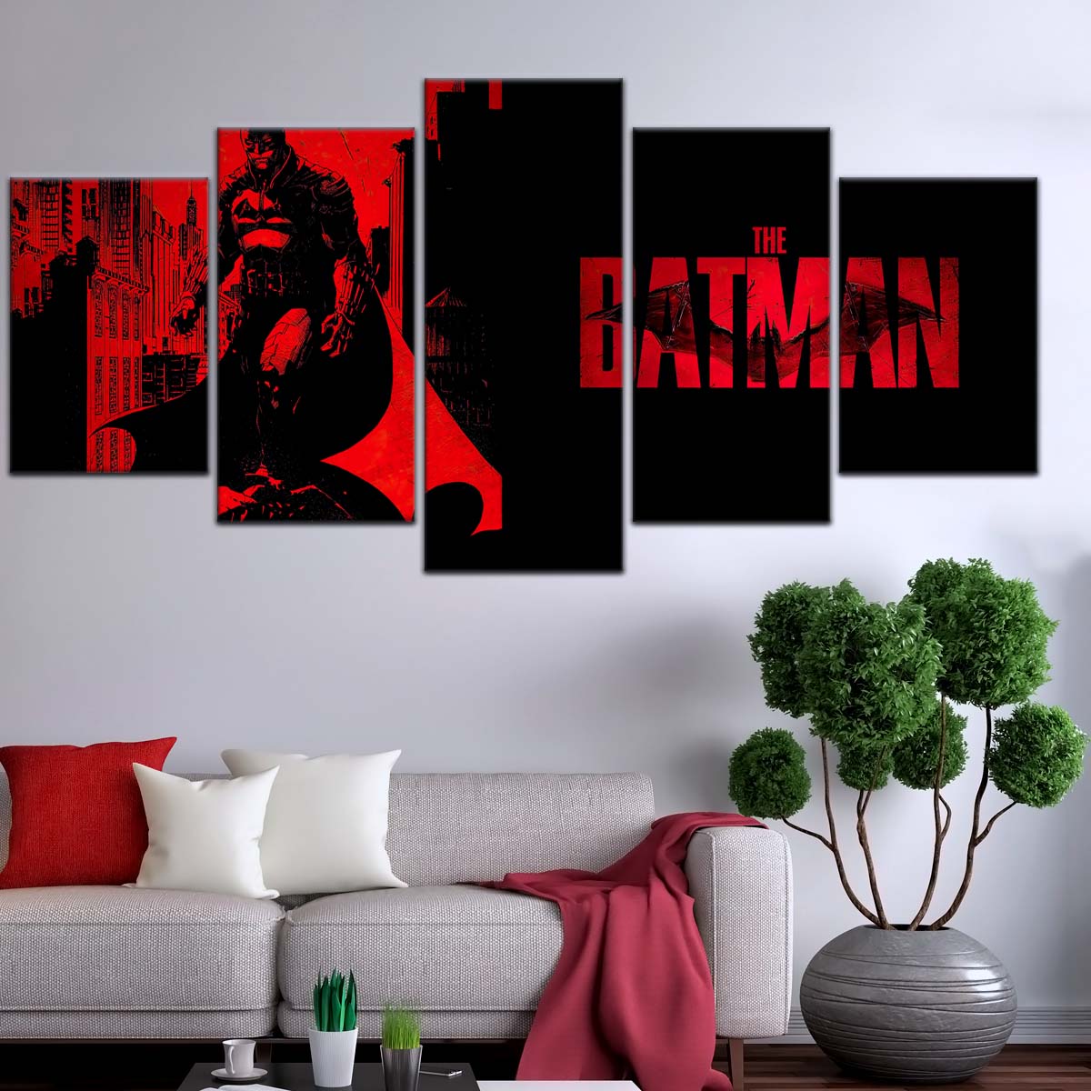 DC Wall Art - DCEU5017 - The Batman - Dark Knight in Red Shadows - DC Extended Universe Poster - DC Extended Universe Canvas