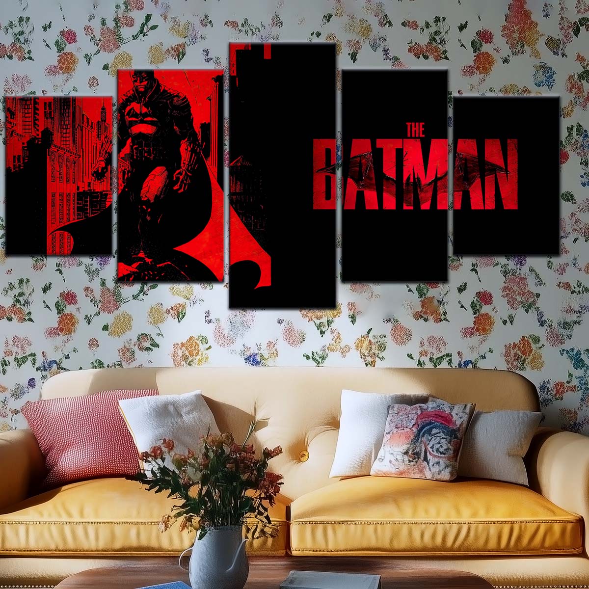 DC Wall Art - DCEU5017 - The Batman - Dark Knight in Red Shadows - DC Extended Universe Poster - DC Extended Universe Canvas