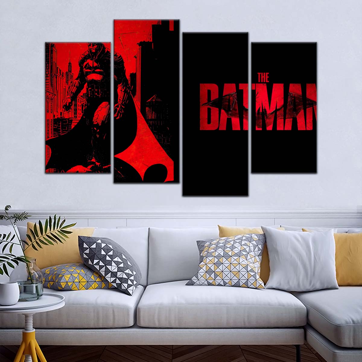 DC Wall Art - DCEU5017 - The Batman - Dark Knight in Red Shadows - DC Extended Universe Poster - DC Extended Universe Canvas