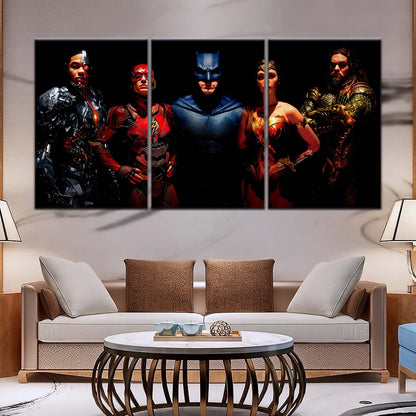 DC Wall Art - DCEU5019 - Superman - Batman - Wonder Woman - Aquaman - Flash - Zack Snyder's Justice League Heroes - DC Extended Universe Poster - DC Extended Universe Canvas