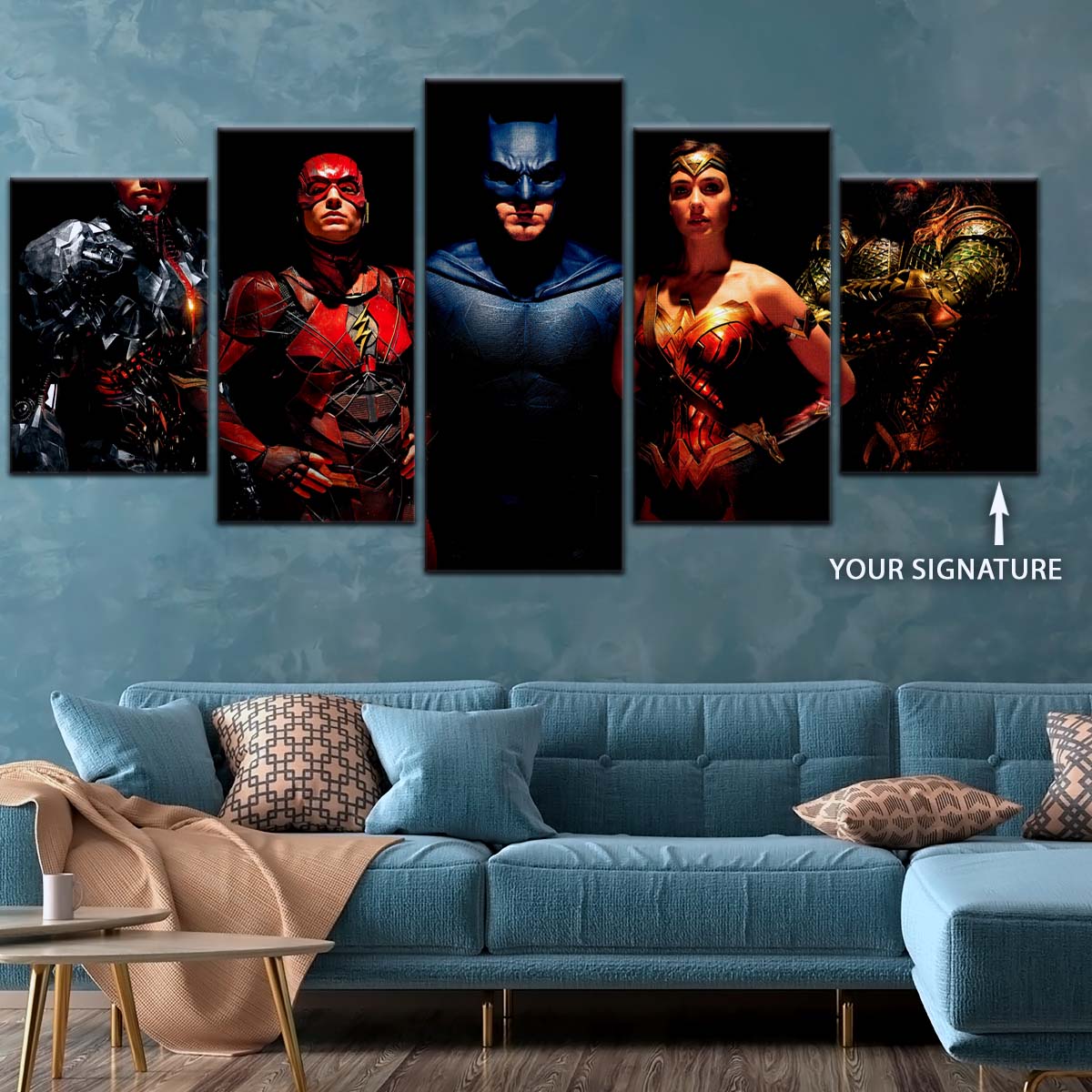 DC Wall Art - DCEU5019 - Superman - Batman - Wonder Woman - Aquaman - Flash - Zack Snyder's Justice League Heroes - DC Extended Universe Poster - DC Extended Universe Canvas