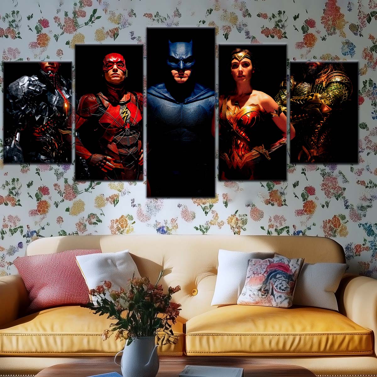 DC Wall Art - DCEU5019 - Superman - Batman - Wonder Woman - Aquaman - Flash - Zack Snyder's Justice League Heroes - DC Extended Universe Poster - DC Extended Universe Canvas