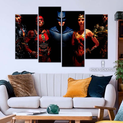 DC Wall Art - DCEU5019 - Superman - Batman - Wonder Woman - Aquaman - Flash - Zack Snyder's Justice League Heroes - DC Extended Universe Poster - DC Extended Universe Canvas