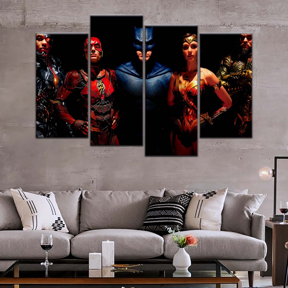 DC Wall Art - DCEU5019 - Superman - Batman - Wonder Woman - Aquaman - Flash - Zack Snyder's Justice League Heroes - DC Extended Universe Poster - DC Extended Universe Canvas
