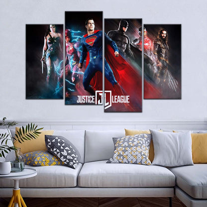 DC Wall Art - DCEU5020 - Superman - Batman - Wonder Woman - Aquaman - Flash - Zack Snyder's Justice League - DC Extended Universe Poster - DC Extended Universe Canvas
