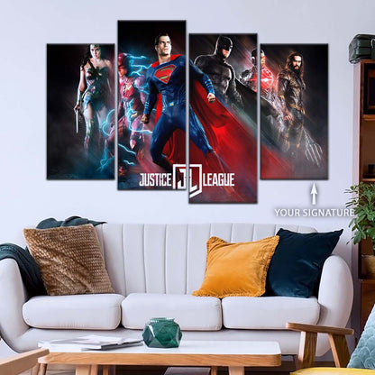 DC Wall Art - DCEU5020 - Superman - Batman - Wonder Woman - Aquaman - Flash - Zack Snyder's Justice League - DC Extended Universe Poster - DC Extended Universe Canvas