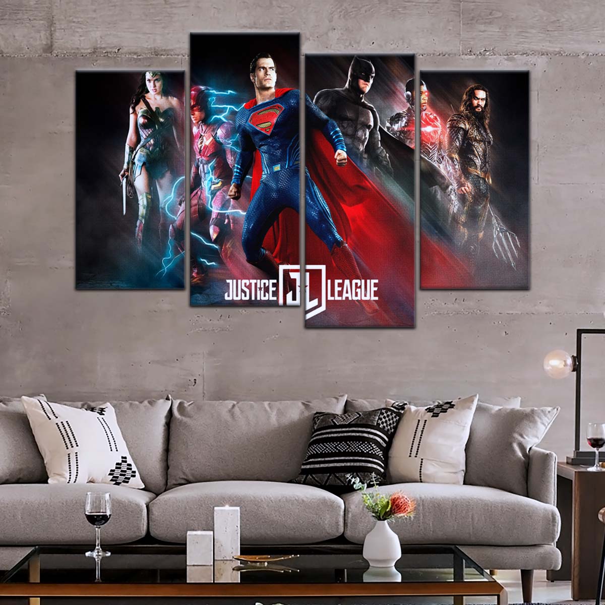 DC Wall Art - DCEU5020 - Superman - Batman - Wonder Woman - Aquaman - Flash - Zack Snyder's Justice League - DC Extended Universe Poster - DC Extended Universe Canvas