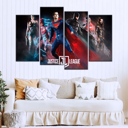 DC Wall Art - DCEU5020 - Superman - Batman - Wonder Woman - Aquaman - Flash - Zack Snyder's Justice League - DC Extended Universe Poster - DC Extended Universe Canvas