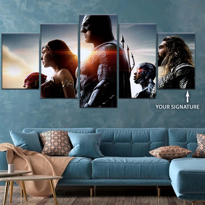 DC Wall Art - DCEU5021 - Superman - Batman - Wonder Woman - Aquaman - Flash - Zack Snyder's Justice League - DC Extended Universe Poster - DC Extended Universe Canvas