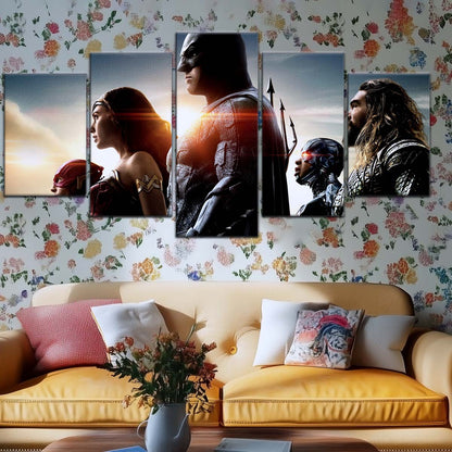 DC Wall Art - DCEU5021 - Superman - Batman - Wonder Woman - Aquaman - Flash - Zack Snyder's Justice League - DC Extended Universe Poster - DC Extended Universe Canvas
