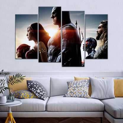 DC Wall Art - DCEU5021 - Superman - Batman - Wonder Woman - Aquaman - Flash - Zack Snyder's Justice League - DC Extended Universe Poster - DC Extended Universe Canvas
