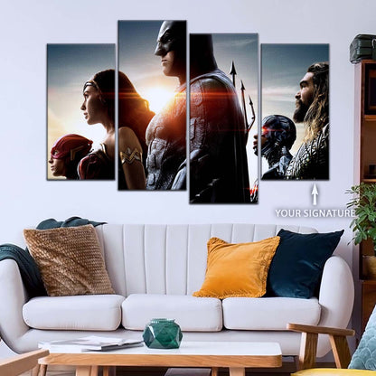 DC Wall Art - DCEU5021 - Superman - Batman - Wonder Woman - Aquaman - Flash - Zack Snyder's Justice League - DC Extended Universe Poster - DC Extended Universe Canvas