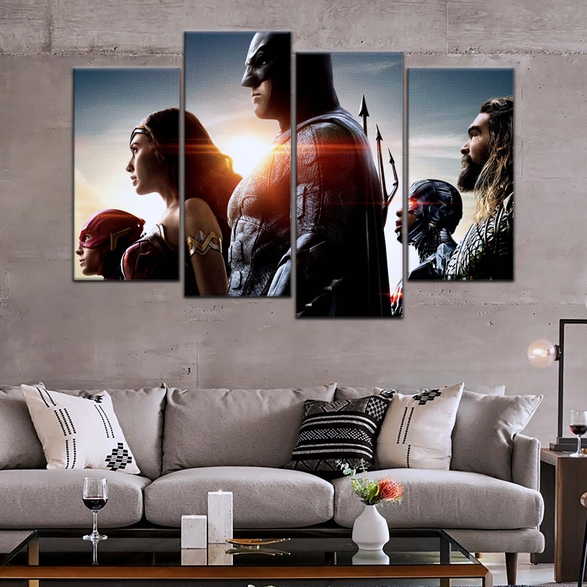 DC Wall Art - DCEU5021 - Superman - Batman - Wonder Woman - Aquaman - Flash - Zack Snyder's Justice League - DC Extended Universe Poster - DC Extended Universe Canvas