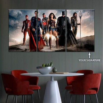 DC Wall Art - DCEU5022 - Superman - Batman - Wonder Woman - Aquaman - Flash - Zack Snyder's Justice League - DC Extended Universe Poster - DC Extended Universe Canvas