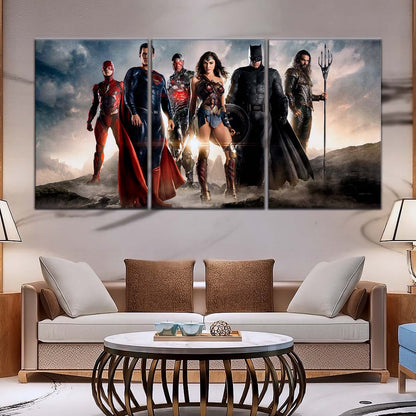 DC Wall Art - DCEU5022 - Superman - Batman - Wonder Woman - Aquaman - Flash - Zack Snyder's Justice League - DC Extended Universe Poster - DC Extended Universe Canvas
