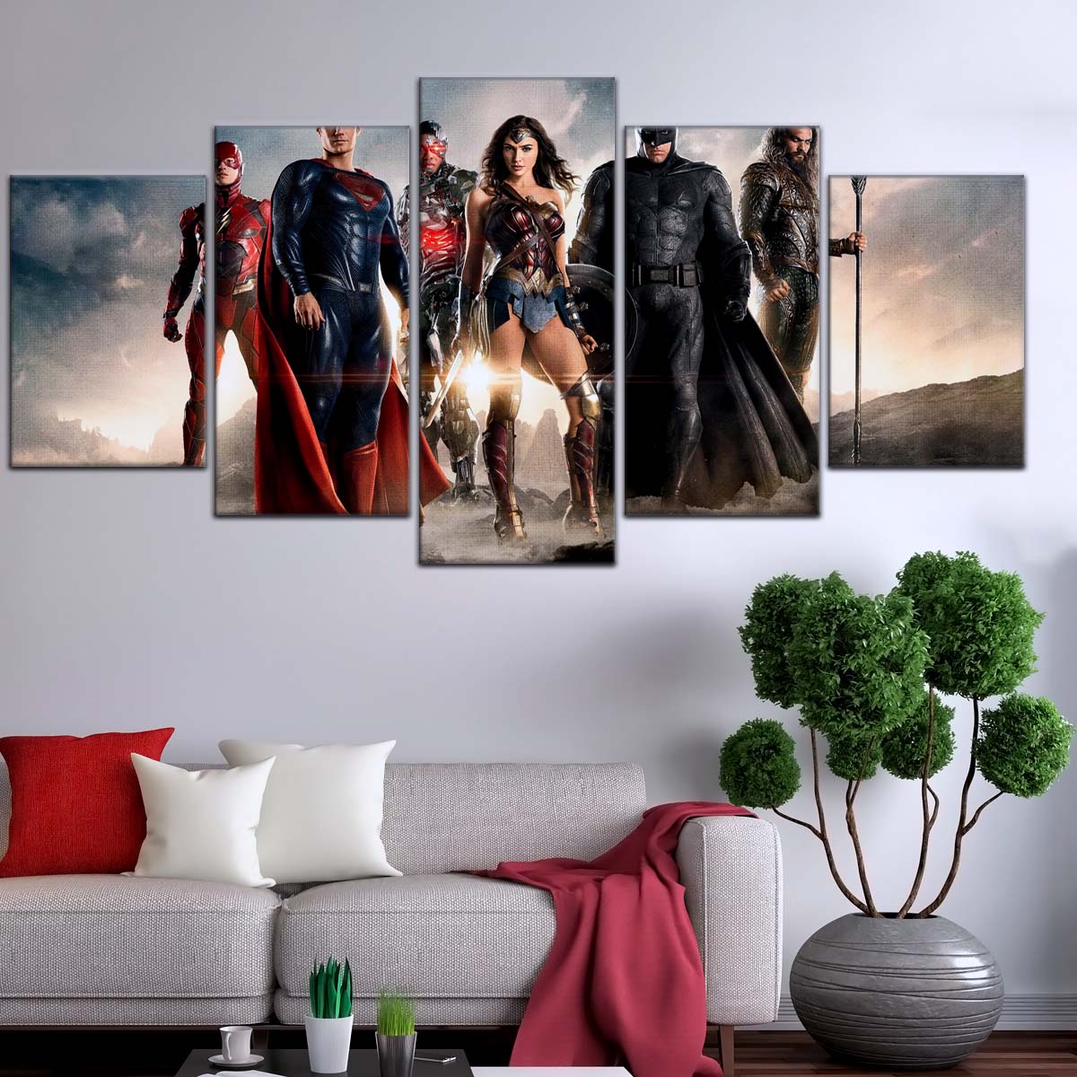 DC Wall Art - DCEU5022 - Superman - Batman - Wonder Woman - Aquaman - Flash - Zack Snyder's Justice League - DC Extended Universe Poster - DC Extended Universe Canvas