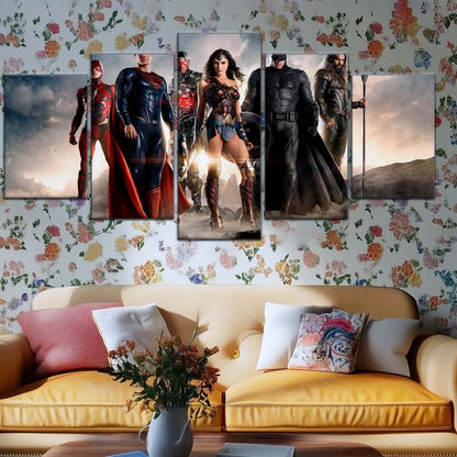 DC Wall Art - DCEU5022 - Superman - Batman - Wonder Woman - Aquaman - Flash - Zack Snyder's Justice League - DC Extended Universe Poster - DC Extended Universe Canvas