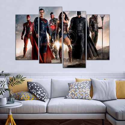 DC Wall Art - DCEU5022 - Superman - Batman - Wonder Woman - Aquaman - Flash - Zack Snyder's Justice League - DC Extended Universe Poster - DC Extended Universe Canvas