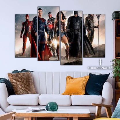 DC Wall Art - DCEU5022 - Superman - Batman - Wonder Woman - Aquaman - Flash - Zack Snyder's Justice League - DC Extended Universe Poster - DC Extended Universe Canvas