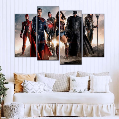 DC Wall Art - DCEU5022 - Superman - Batman - Wonder Woman - Aquaman - Flash - Zack Snyder's Justice League - DC Extended Universe Poster - DC Extended Universe Canvas