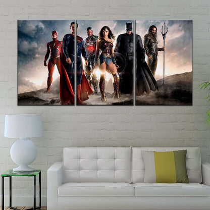 DC Wall Art - DCEU5022 - Superman - Batman - Wonder Woman - Aquaman - Flash - Zack Snyder's Justice League - DC Extended Universe Poster - DC Extended Universe Canvas