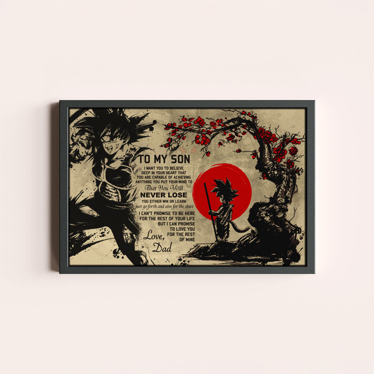 Dragon Ball Canvas Wall Art - DR002 - Bardock - Goku - To My Son From Dad Meaningful Gift for Son