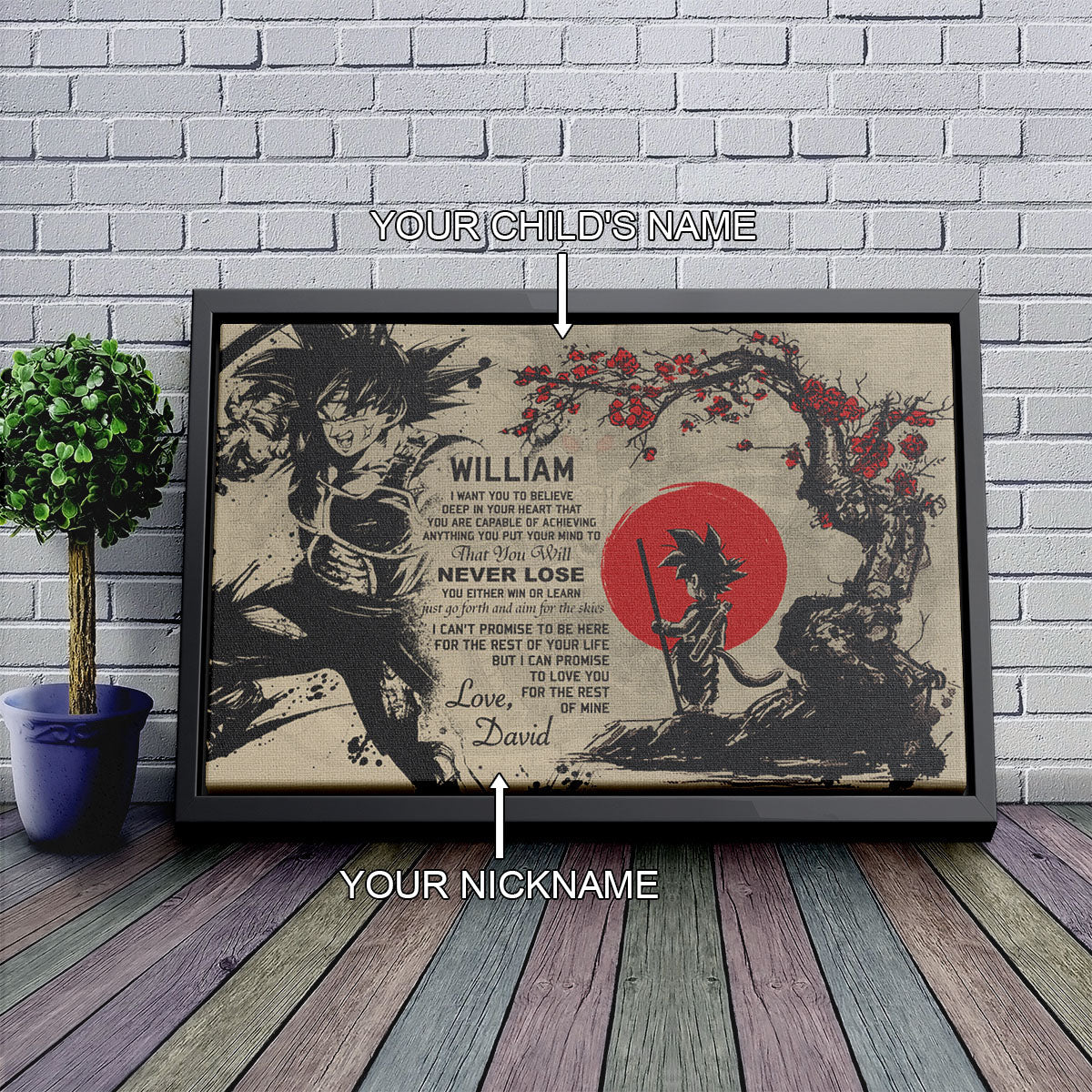 Dragon Ball Canvas Wall Art - DR002 - Bardock - Goku - To My Son From Dad Meaningful Gift for Son