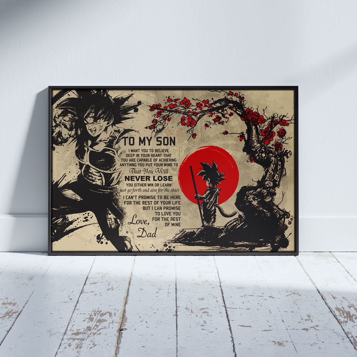 Dragon Ball Canvas Wall Art - DR002 - Bardock - Goku - To My Son From Dad Meaningful Gift for Son