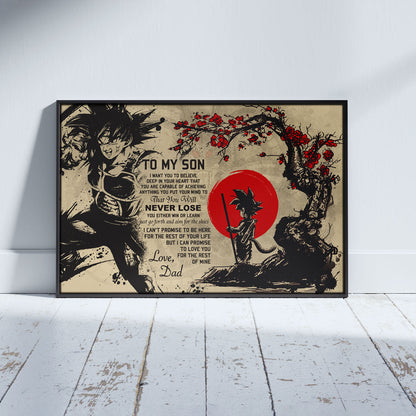 Dragon Ball Canvas Wall Art - DR002 - Bardock - Goku - To My Son From Dad Meaningful Gift for Son