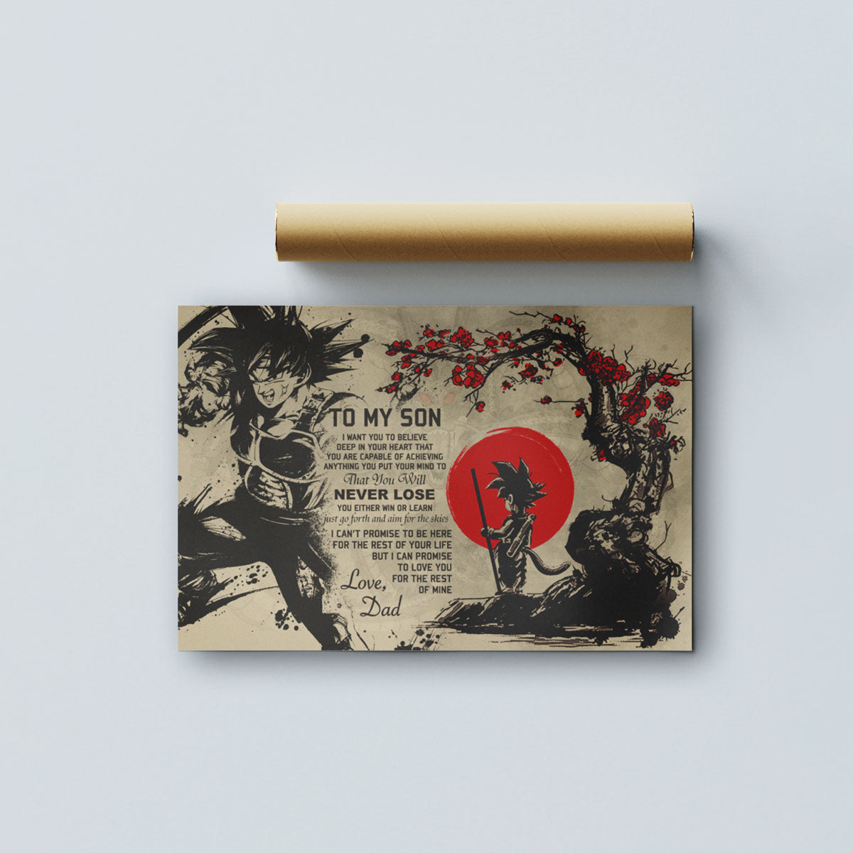 Dragon Ball Canvas Wall Art - DR002 - Bardock - Goku - To My Son From Dad Meaningful Gift for Son
