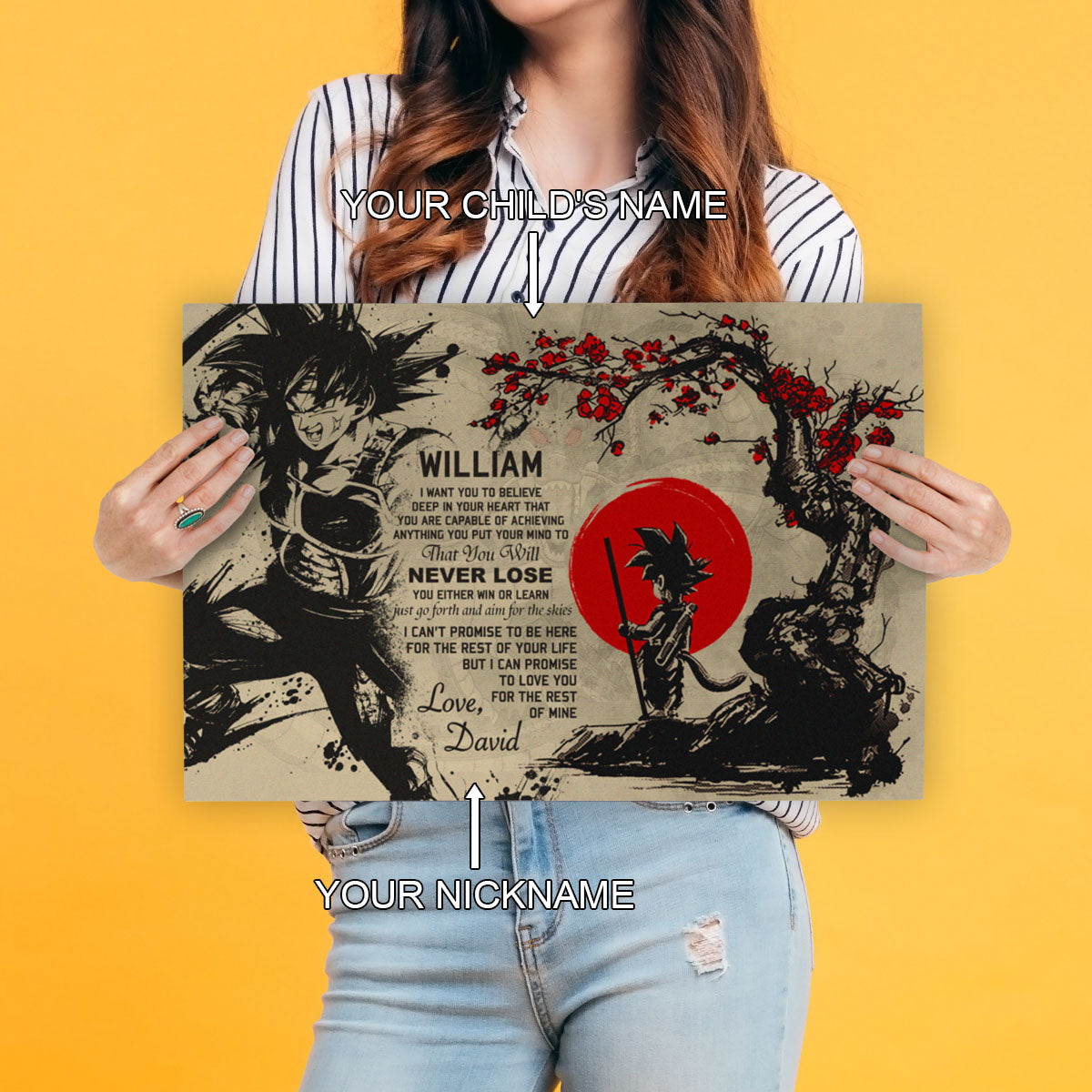 Dragon Ball Canvas Wall Art - DR002 - Bardock - Goku - To My Son From Dad Meaningful Gift for Son