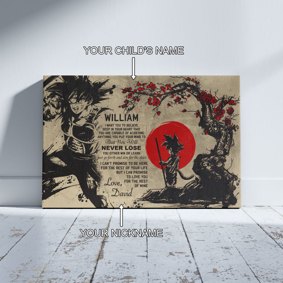 Dragon Ball Canvas Wall Art - DR002 - Bardock - Goku - To My Son From Dad Meaningful Gift for Son