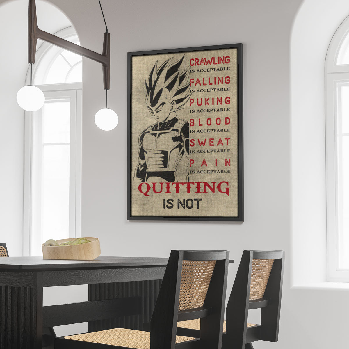 Dragon Ball Canvas Wall Art - DR014 - Super Saiyan Vegeta - Quitting Is Not