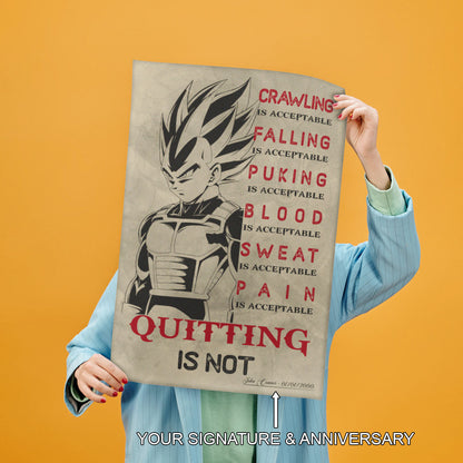 Dragon Ball Canvas Wall Art - DR014 - Super Saiyan Vegeta - Quitting Is Not