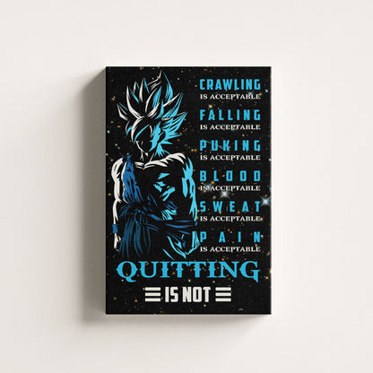 Dragon Ball Canvas Wall Art - DR015 - Goku Super Saiyan Blue - Quitting Is Not