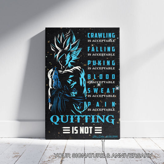 Dragon Ball Canvas Wall Art - DR015 - Goku Super Saiyan Blue - Quitting Is Not